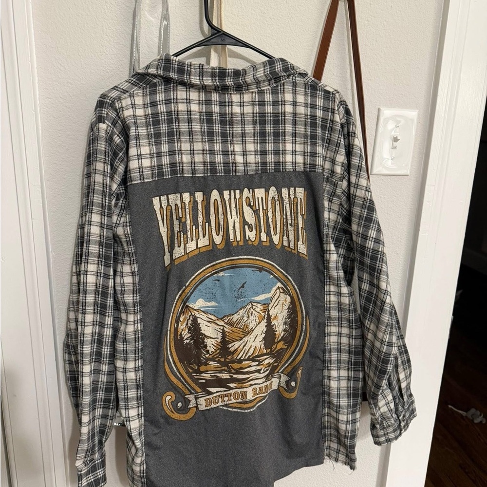 Plaid Yellowstone Graphic Shirt